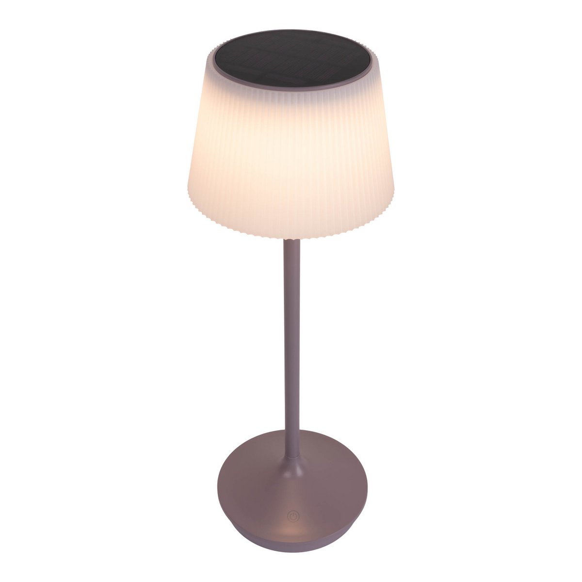 Solar battery lamp "Emmi" 38 cm high, umbrella Ø 13 cm, metal in blackberry and white plastic, for the outdoor area, dimmable CCT.