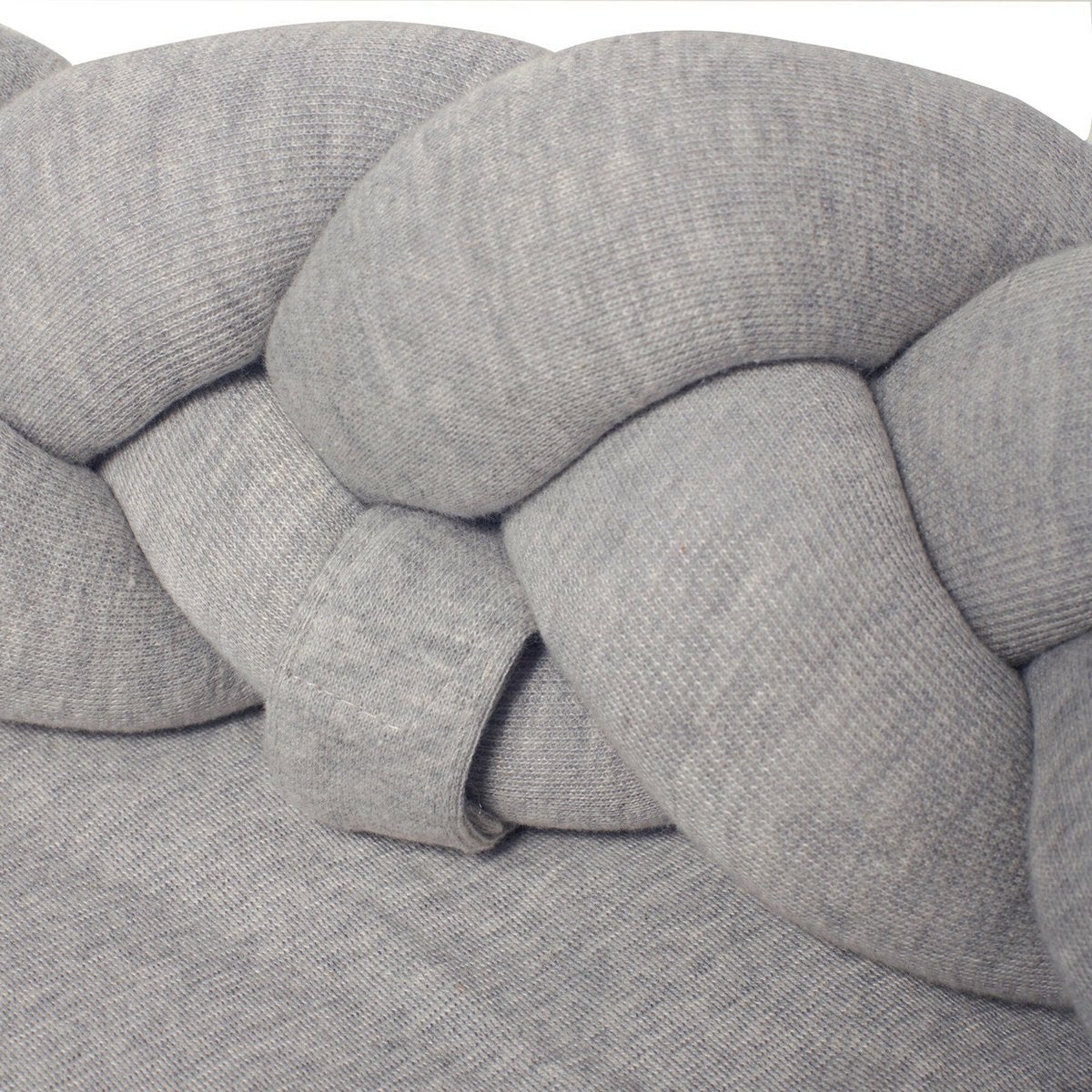 Grey braided cot bumper