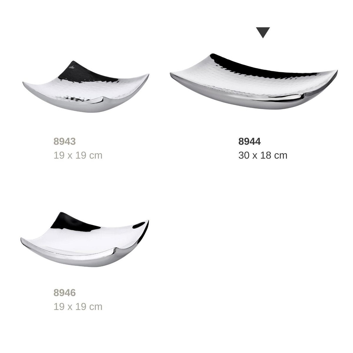 EDZARD bowl decorative bowl Dallas, stainless steel hammered high gloss polished, 30 x 18 cm