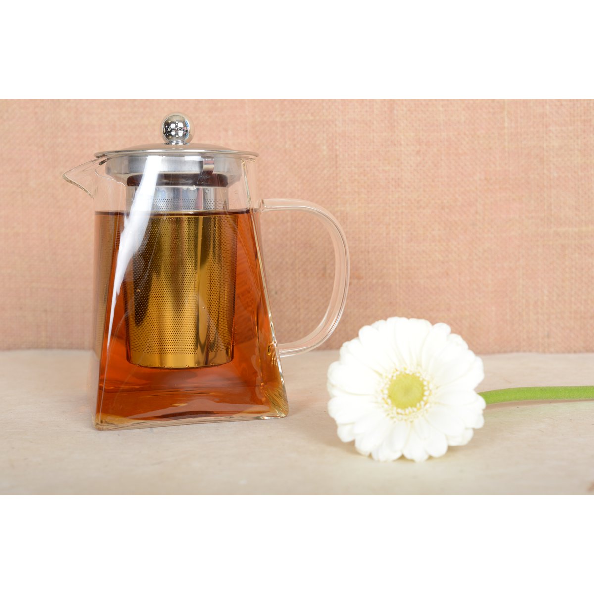 Square teapot with 650ml stainless steel filter