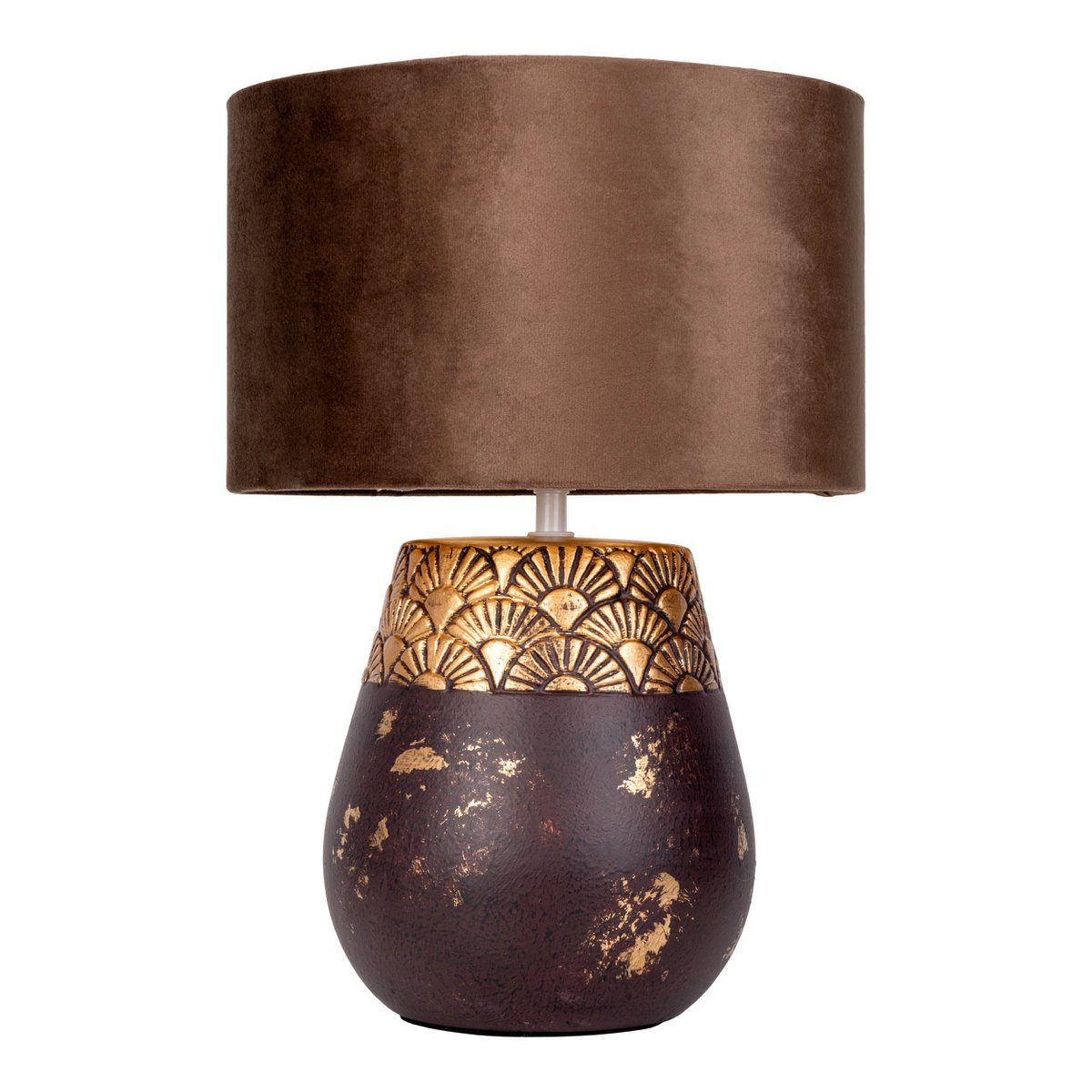 Keramikbordslampa "Bronco", bordslampa, keramik, beige/grå, med E14-sockel, för matsal, vardagsrum, hall eller kontor, 39 cm hög