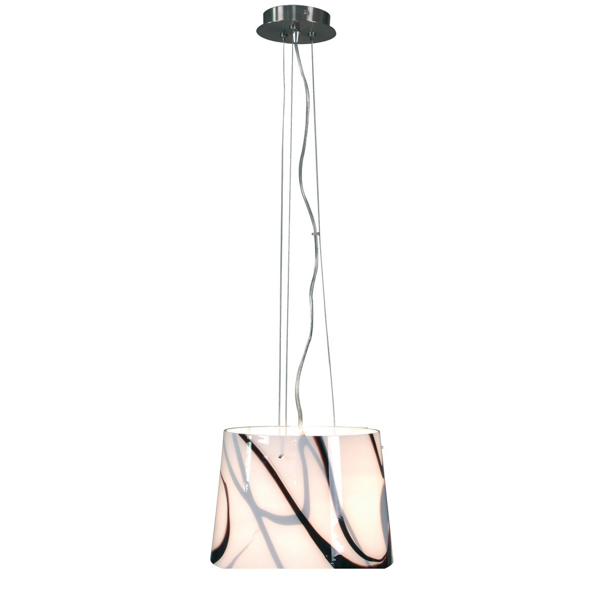 Glass pendant lamp "mixture" made of metal and glass in white, E27, Ø 29 cm