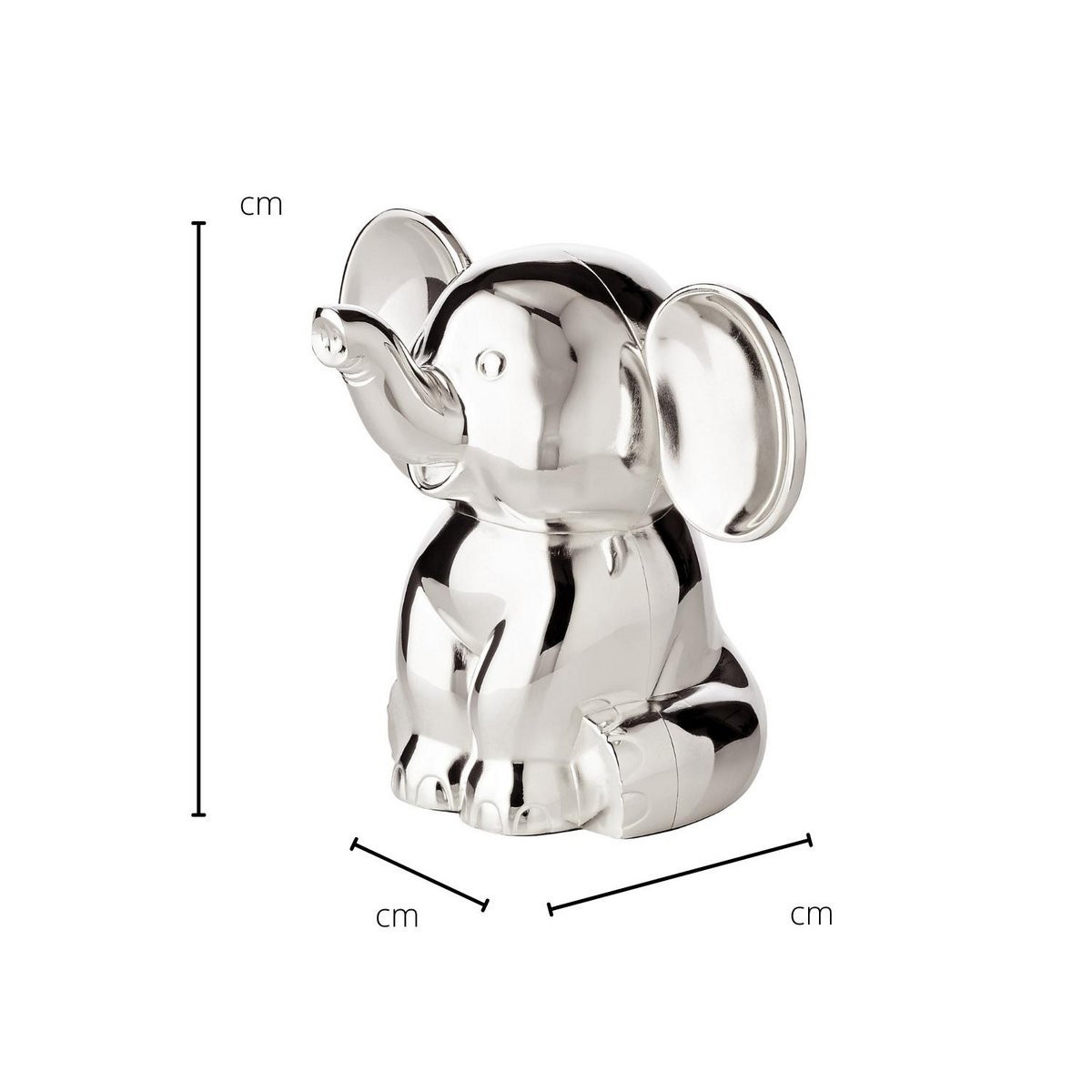 EDZARD money box money box elephant, height 11 cm, noble silver-plated, tarnish-proof