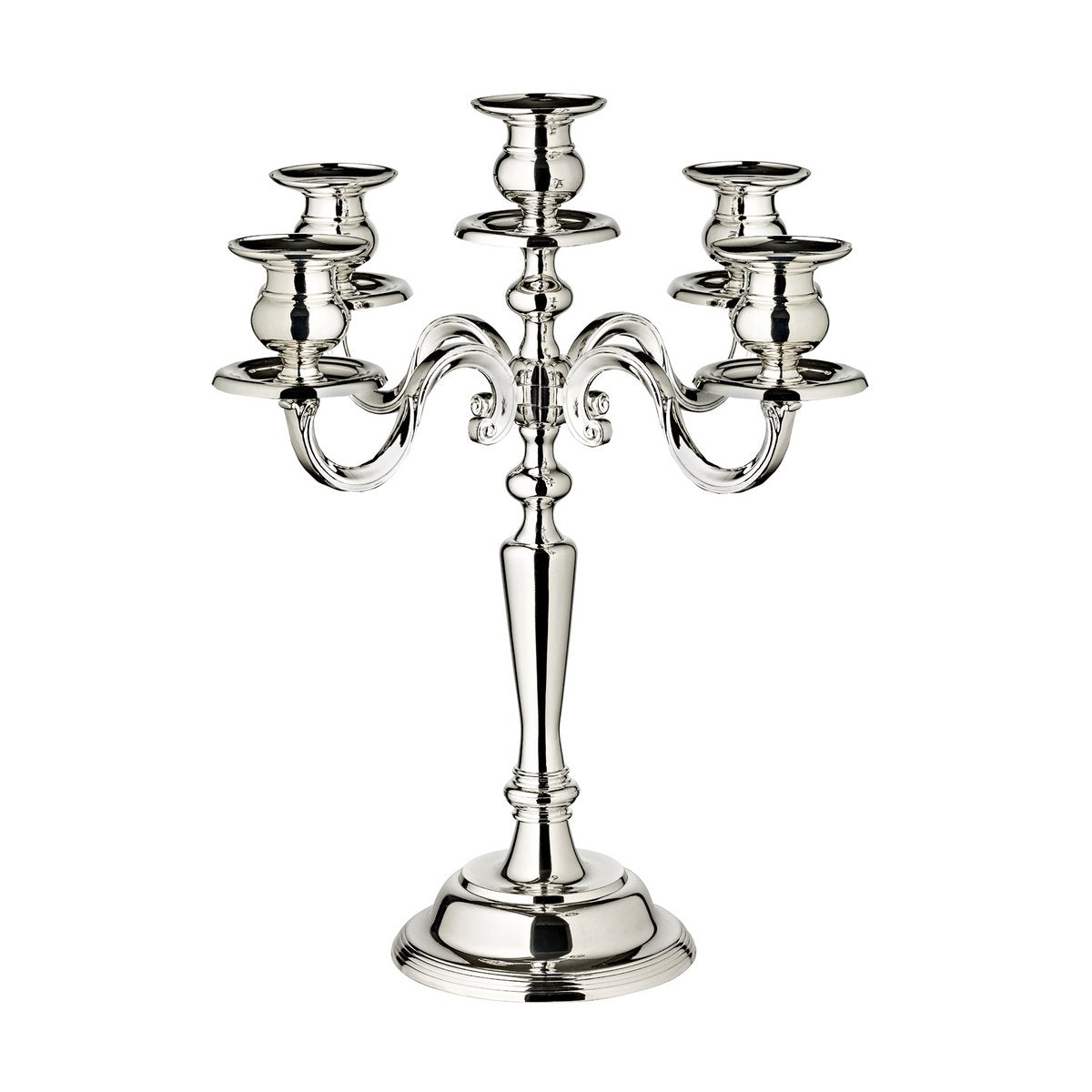 EDZARD candle holder Regina, 5-flame, height 37 cm, noble silver-plated, tarnish-resistant