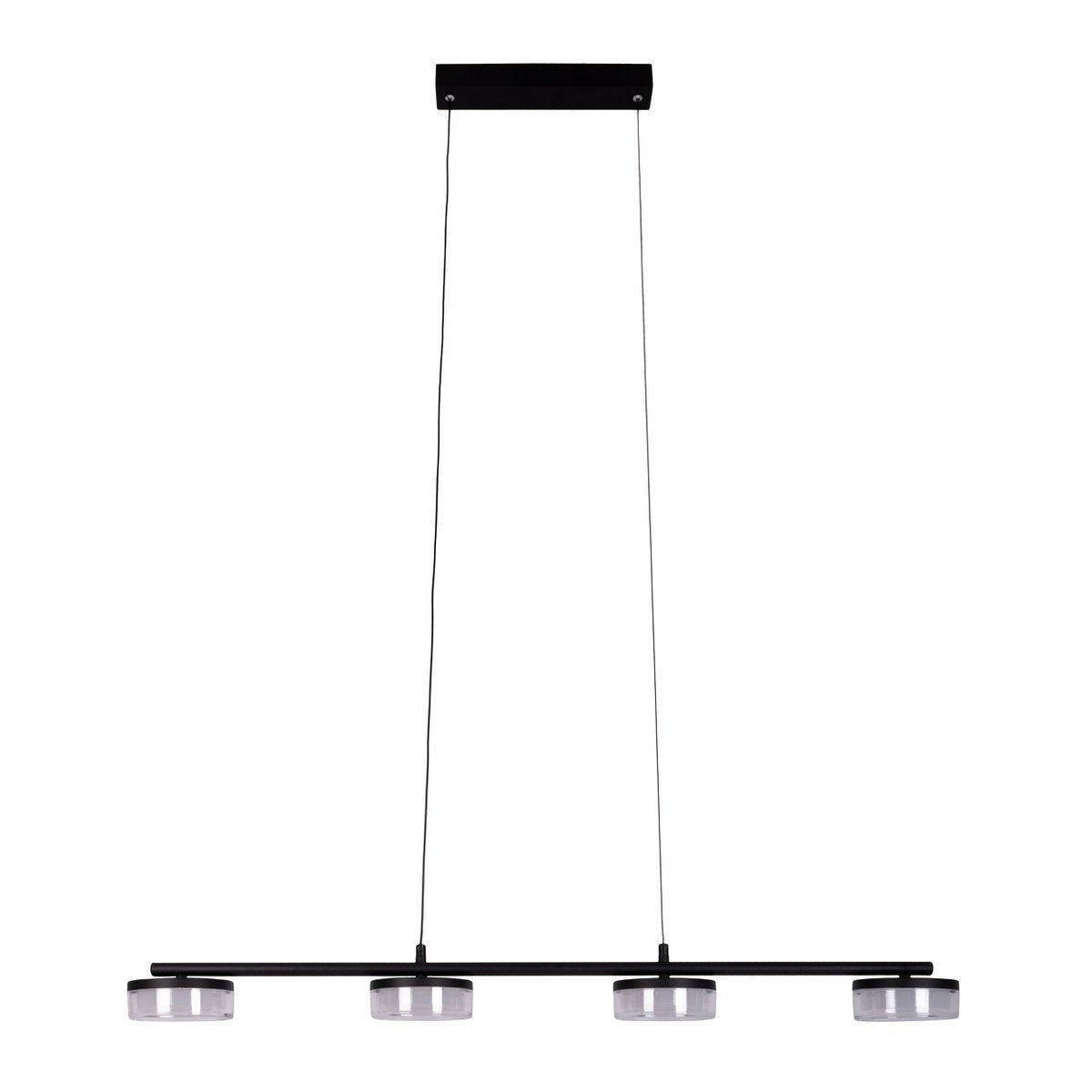 LED pendant lamp "Cimo" made of metal and plastic in black, with integrated LED, length 96 cm