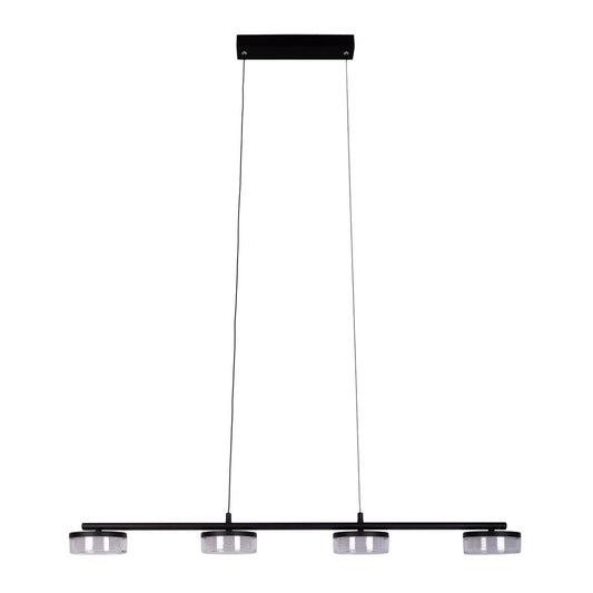 LED-pendellampa "Cimo" i metall och plast i svart, med integrerad LED, längd 96 cm