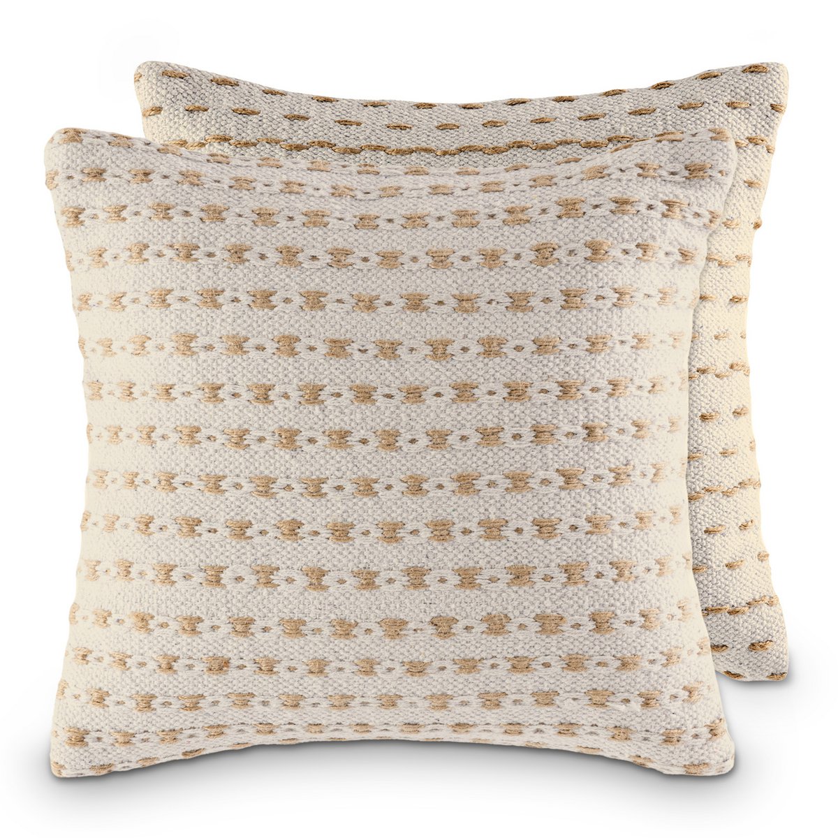 Decorative cushion 40x40cm set of 2 decorative cushions sofa cushions cotton and natural jute