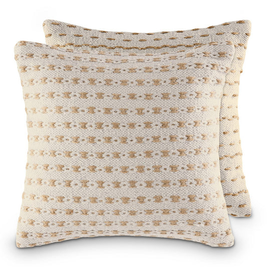 Decorative cushion 40x40cm set of 2 decorative cushions sofa cushions cotton and natural jute