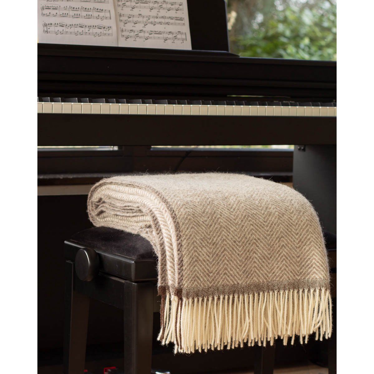 Wool Throw Blanket Denver beige