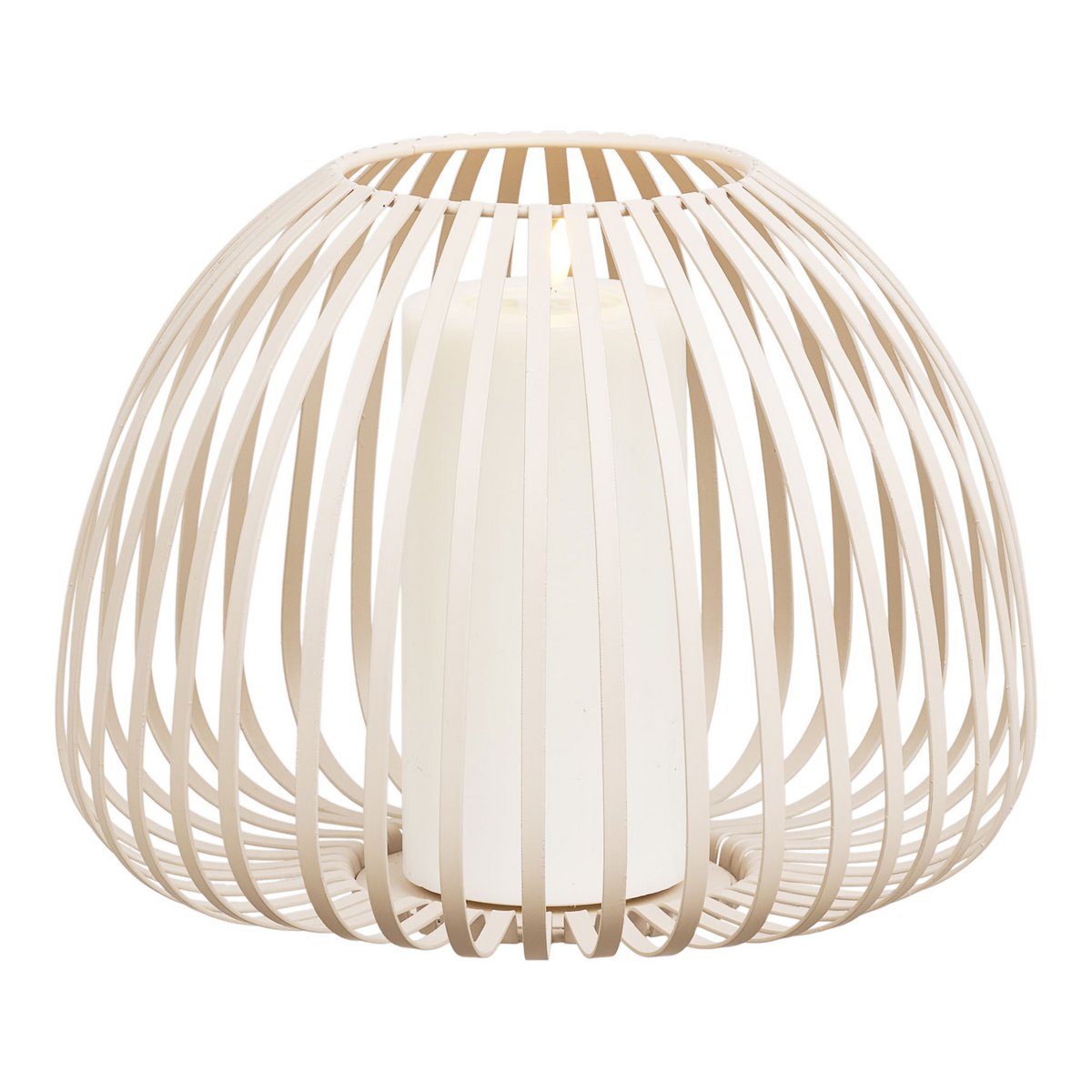 Stoense Lantern, metal, beige, ø25x19 cm
