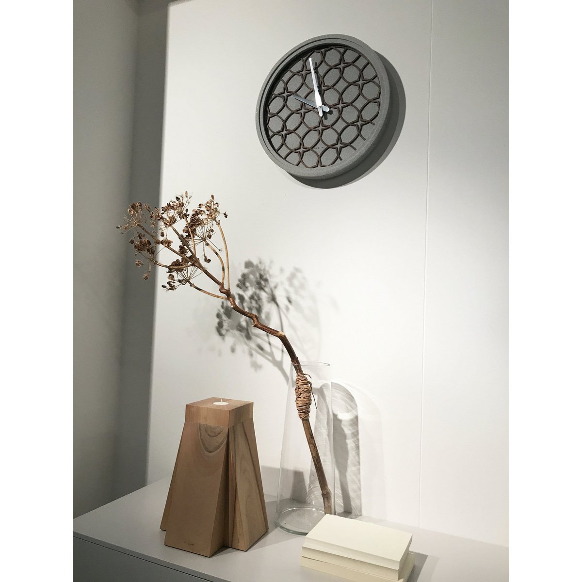 Wall Clock - 39.5 cm - Polyresin/Wood - 'Concreto love'