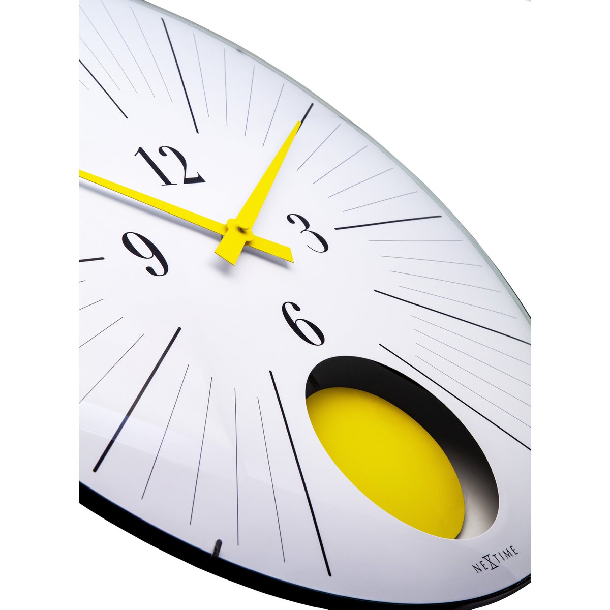 Large Wall Clock 50cm Domed Glass Lens-Silent-Pendulum-NeXtime 'Duomo 50 Pendulum'