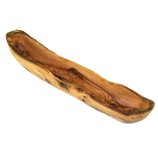 Bread bowl rustic made of olive wood 40 - 45 cm