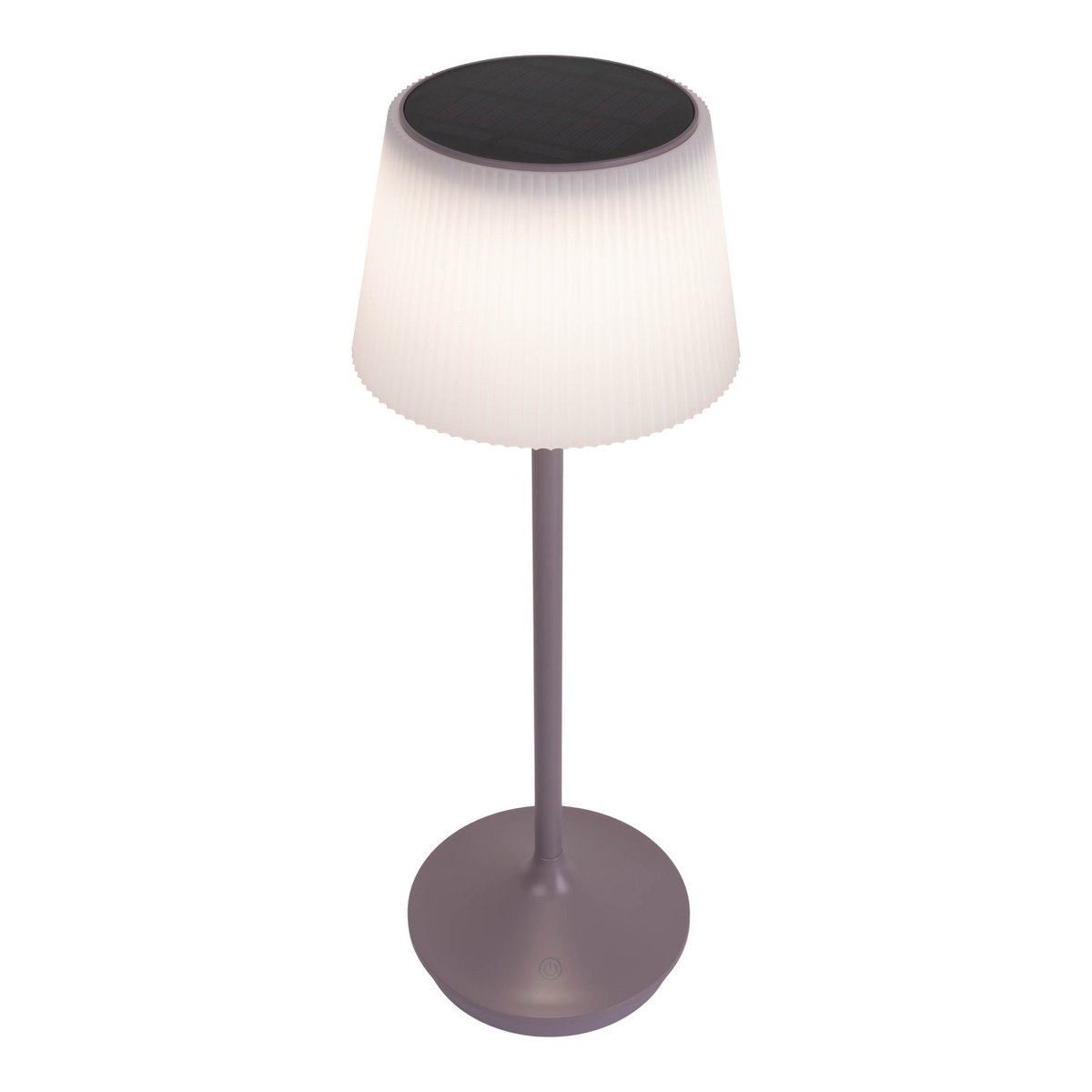 Solar battery lamp "Emmi" 38 cm high, umbrella Ø 13 cm, metal in blackberry and white plastic, for the outdoor area, dimmable CCT.
