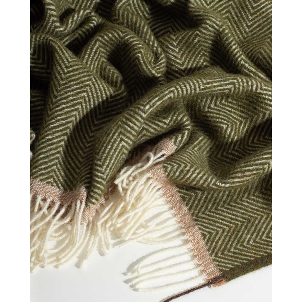 Wool Throw Blanket Denver olive