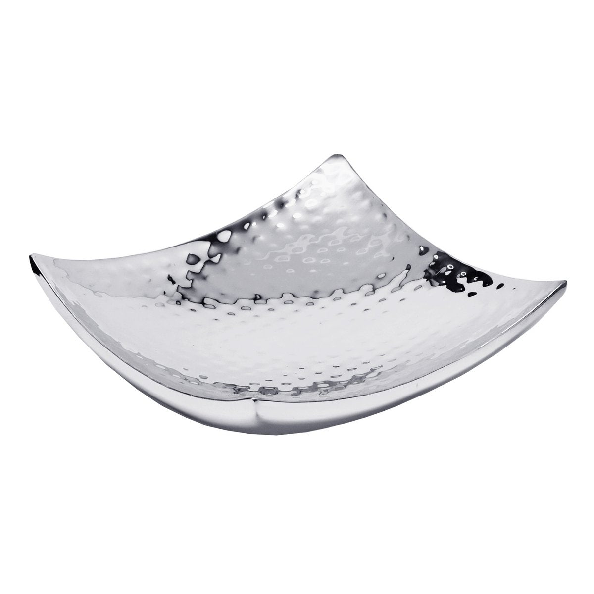 EDZARD bowl decorative bowl Dallas, stainless steel hammered high gloss polished, 19 x 19 cm