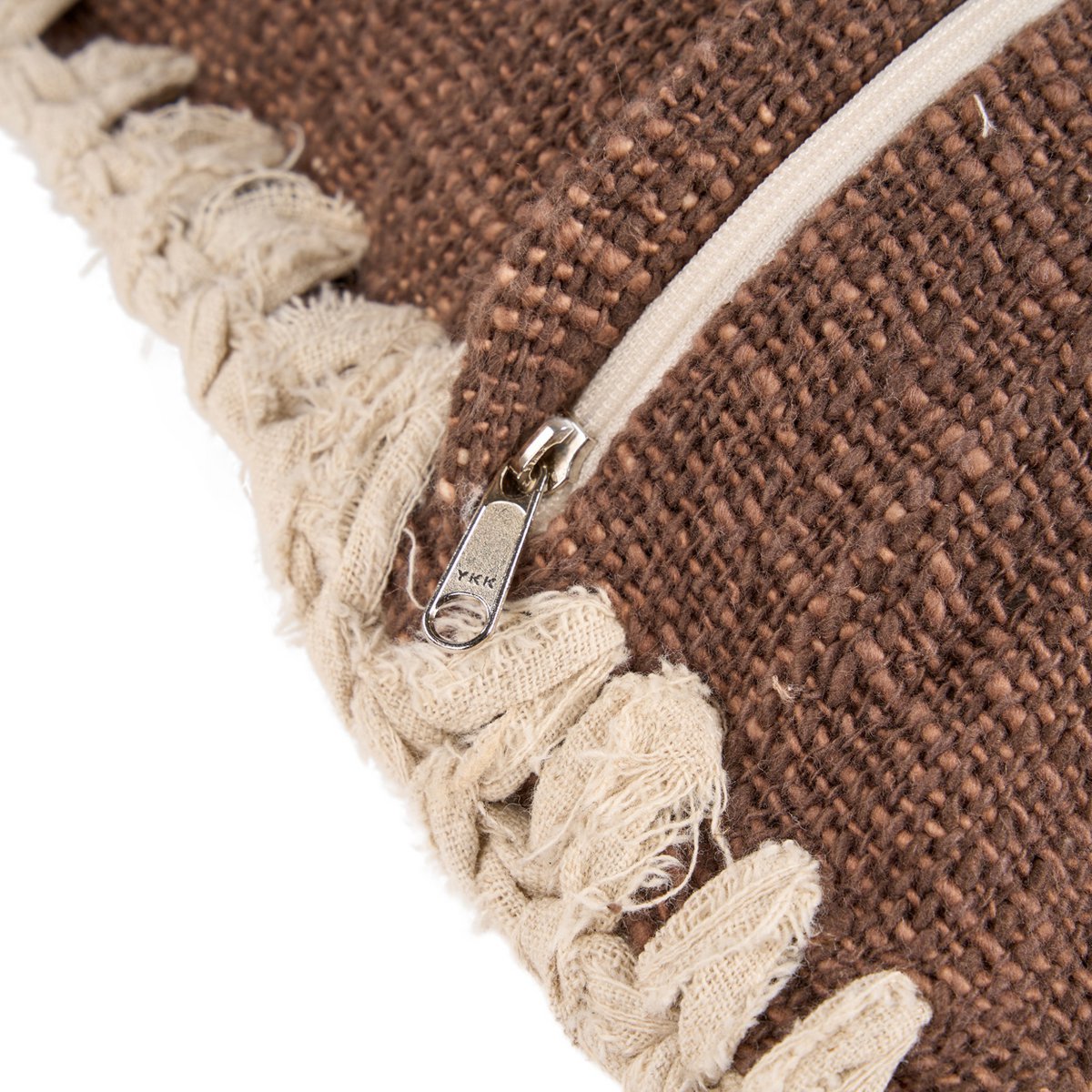 The Espresso Edge Cushion Cover - Brown White