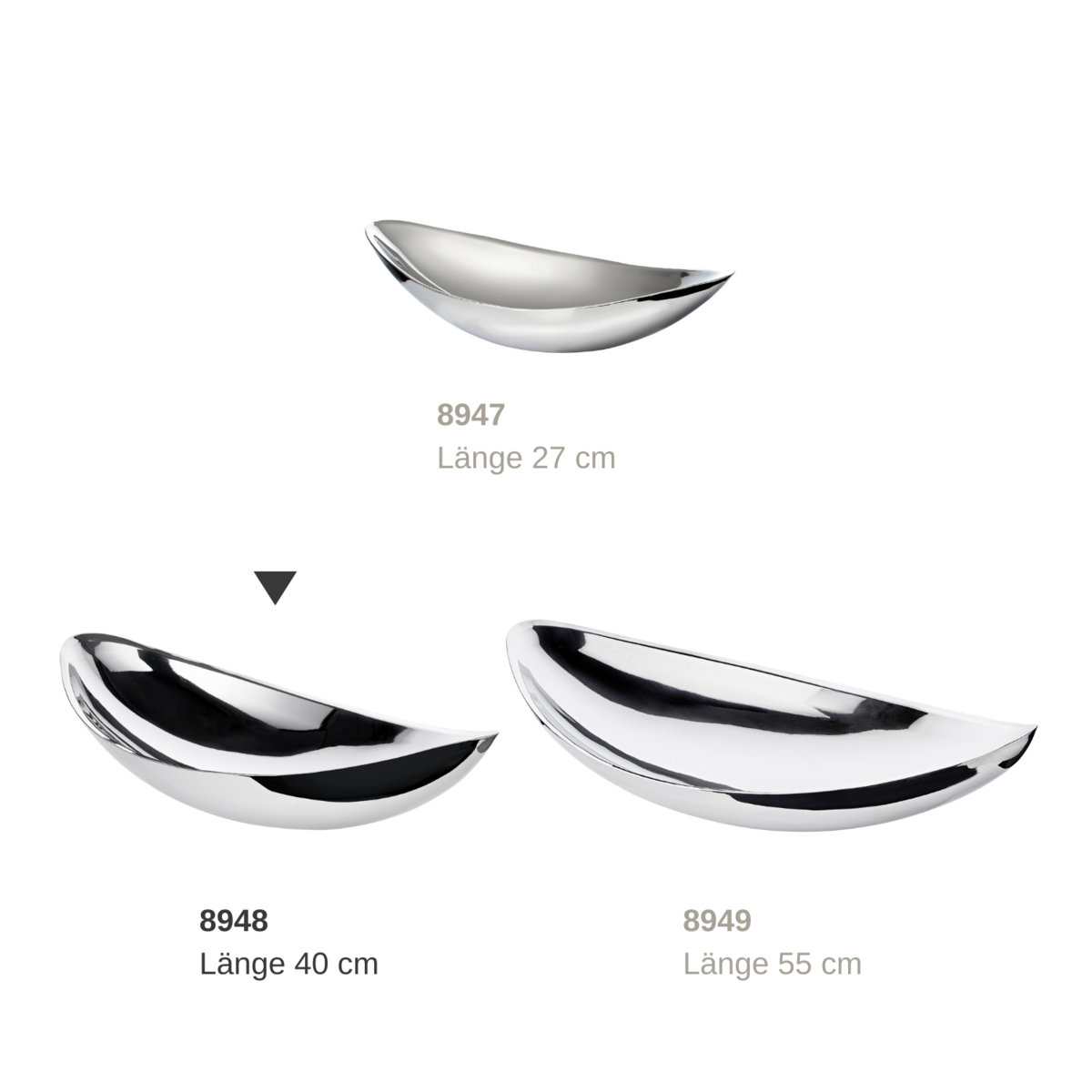 EDZARD bowl decorative bowl Halifax, high-grade steel mirror polished, length 40 cm