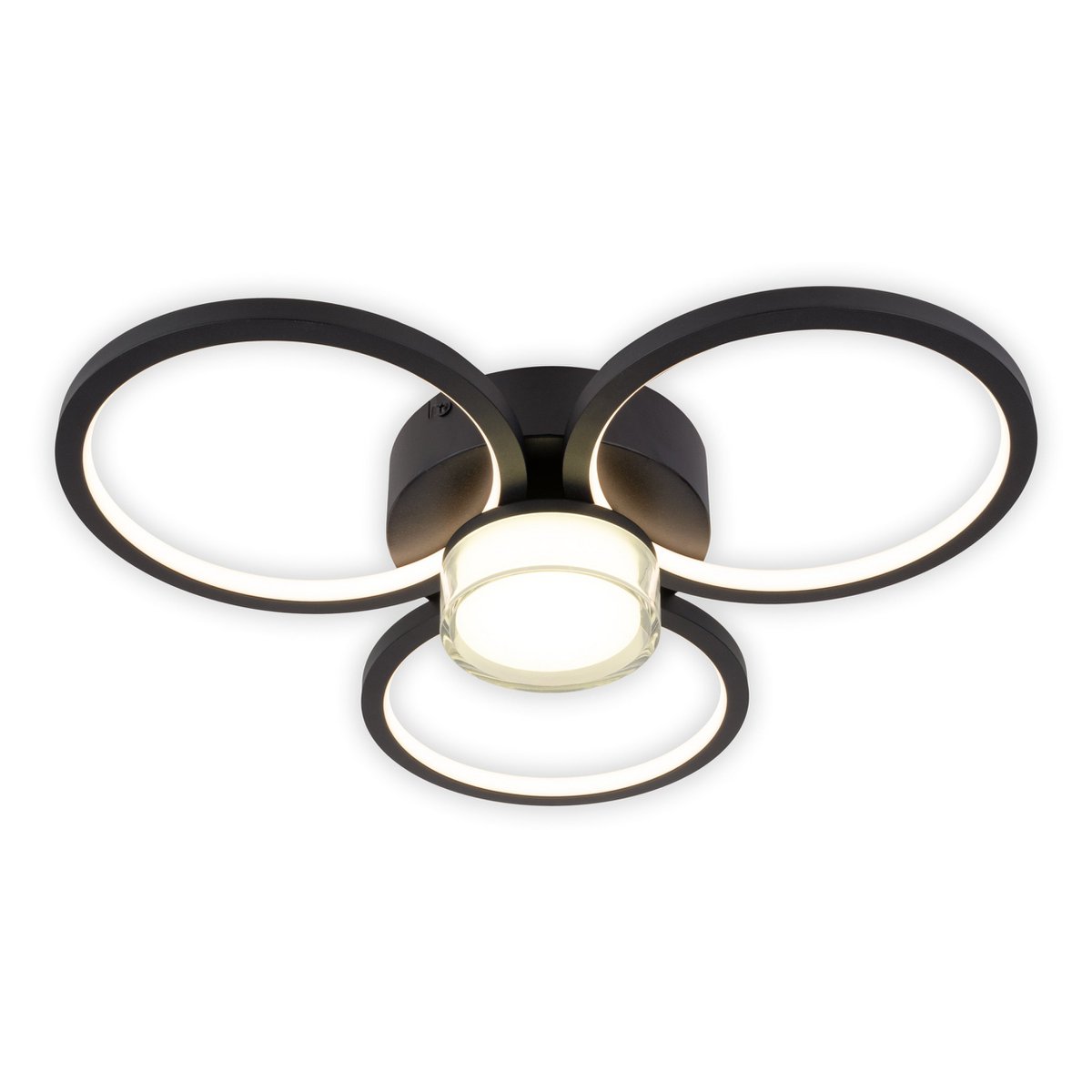 LED ceiling light "Cimo" made of black metal and plastic, Ø approx. 43.6 cm, dimmable by wall switch