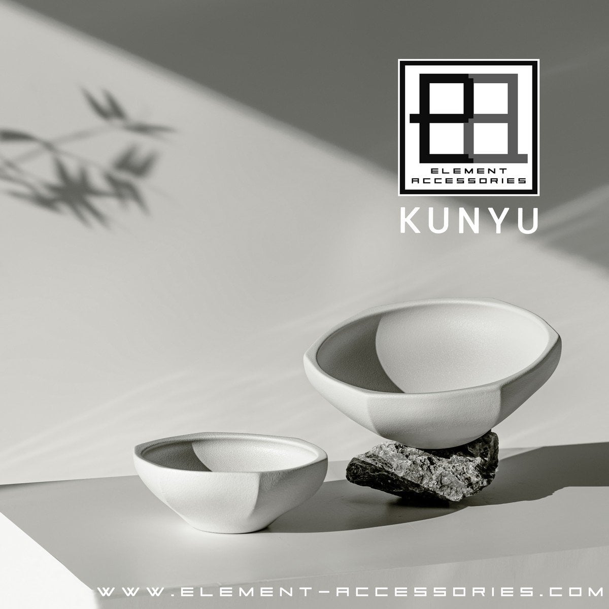 Modern Asian style bowl, high end design and finish, KUNYU30WH