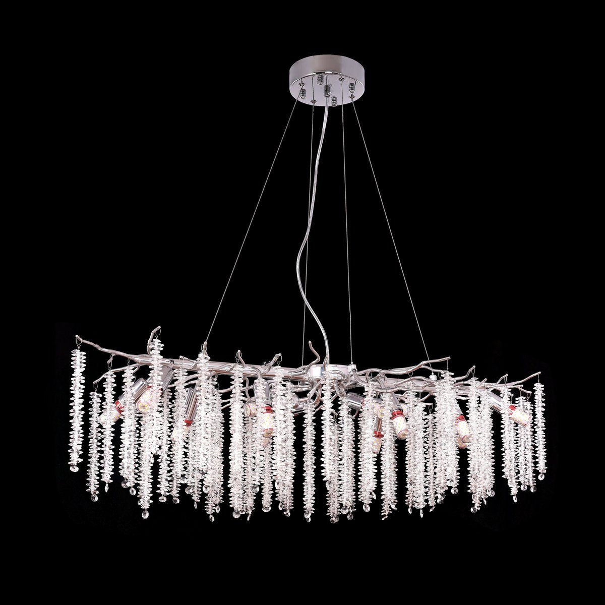 Hanging lamp frost silver 100x40cm