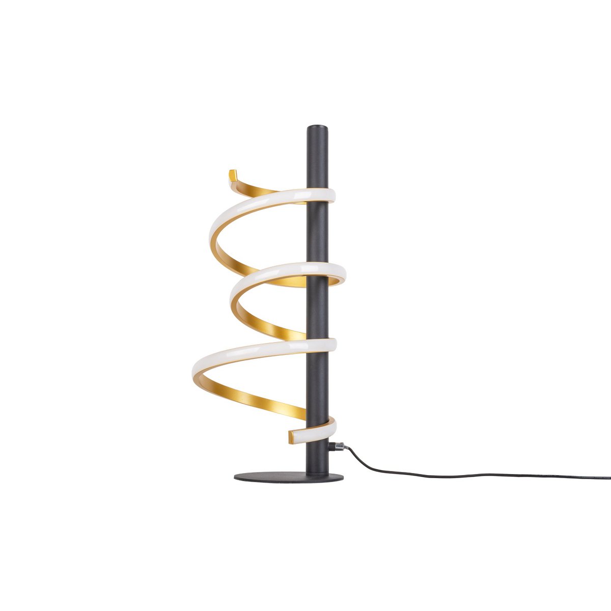 LED-bordslampa "BELLEZA", modern bordslampa i metall och plast i svart, guld och vitt, med fasta lysdioder, 50 cm hög, belysning för vardagsrum, matsal, sovrum eller kontor.