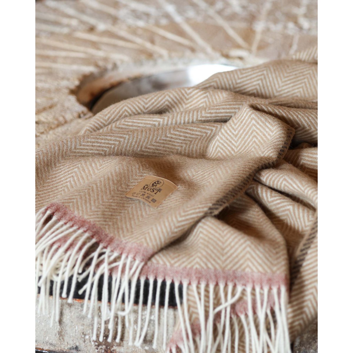 Wool Throw Blanket Denver Crema
