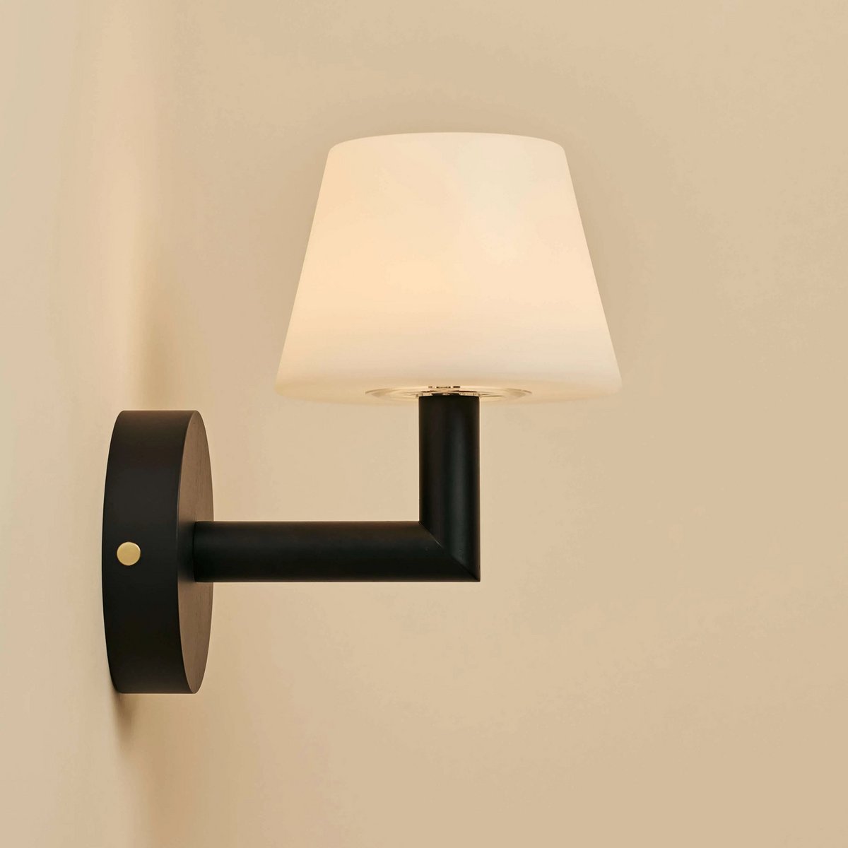 Ted Black Wooden Rechargeable Wall Lamp