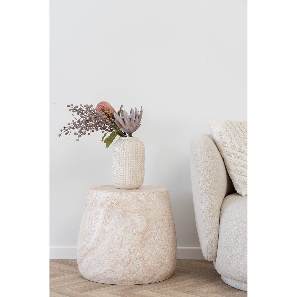 Bonn Side Table - Natural, Fiberclay, ø47.5x41 cm