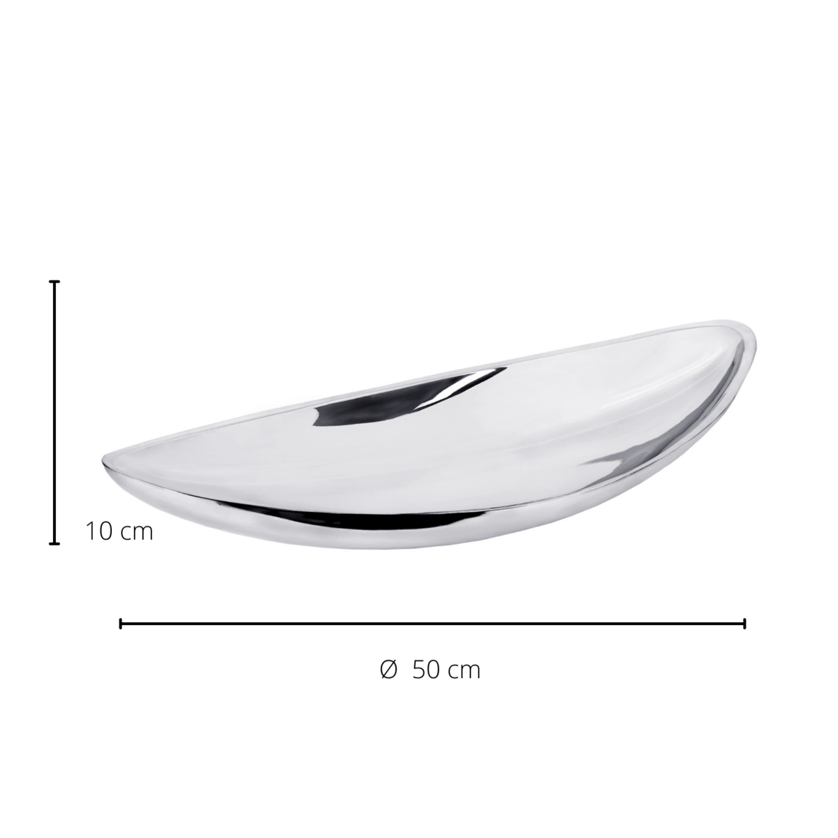 EDZARD bowl decorative bowl Halifax, high-grade steel mirror polished, length 40 cm