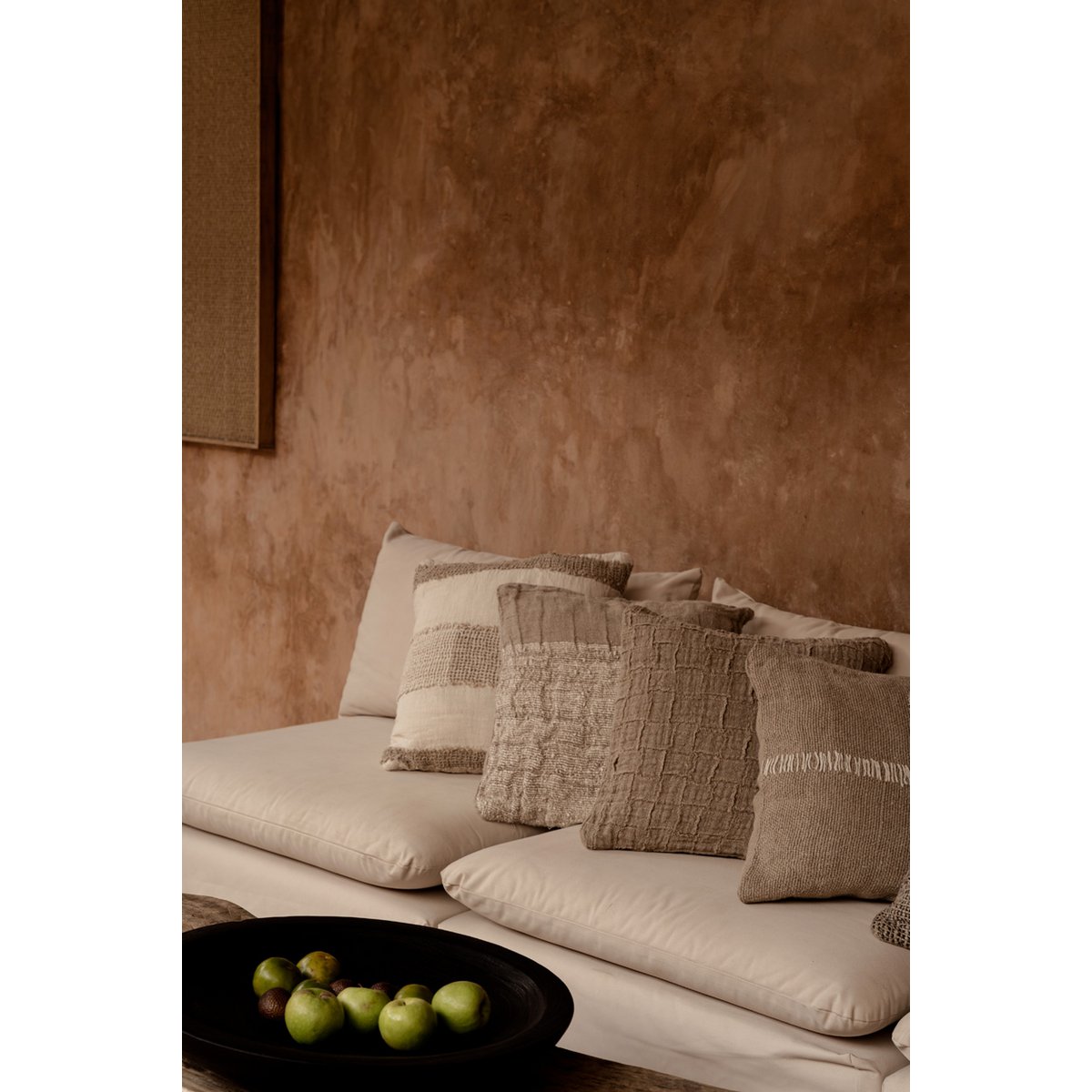 The Linen Threads Cushion Cover - White Natural