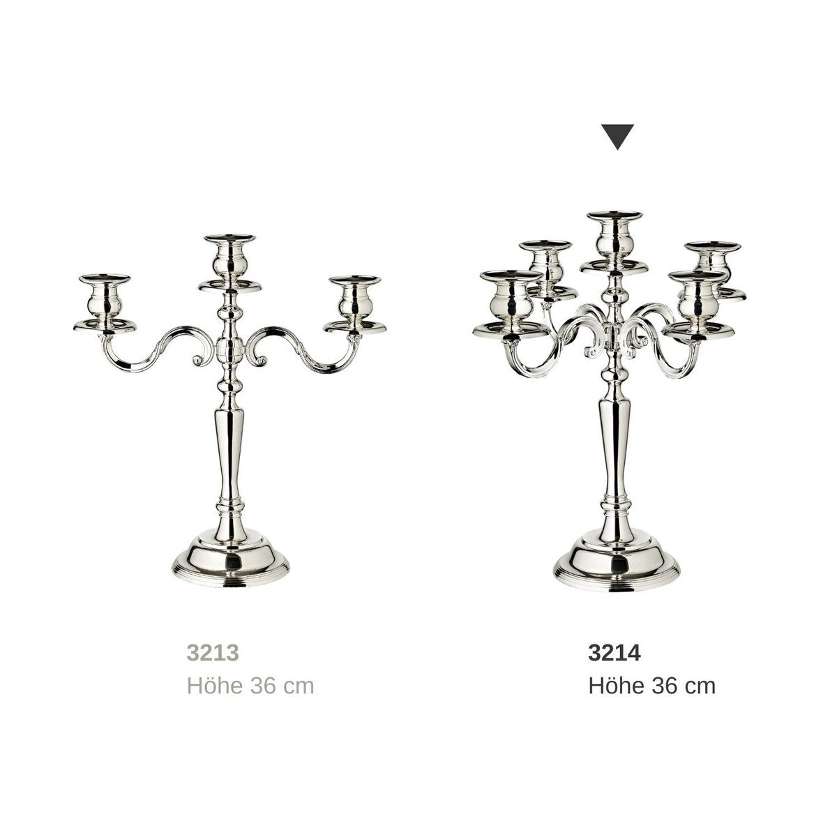 EDZARD candle holder Regina, 5-flame, height 37 cm, noble silver-plated, tarnish-resistant