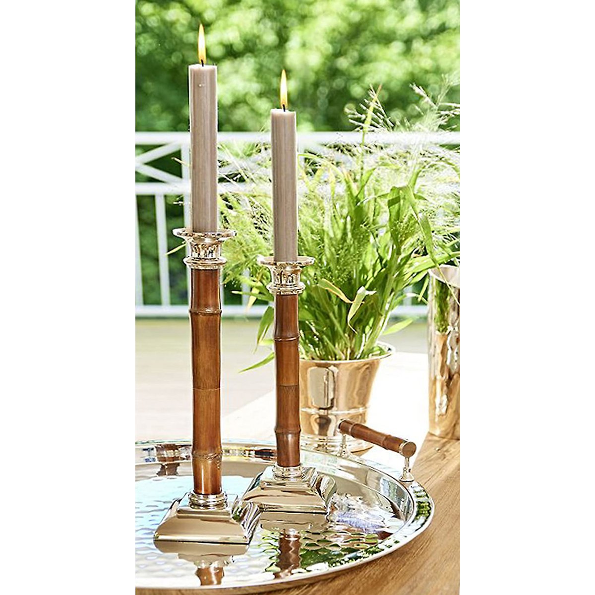 Candlestick Holm Bamboo H 24 cm