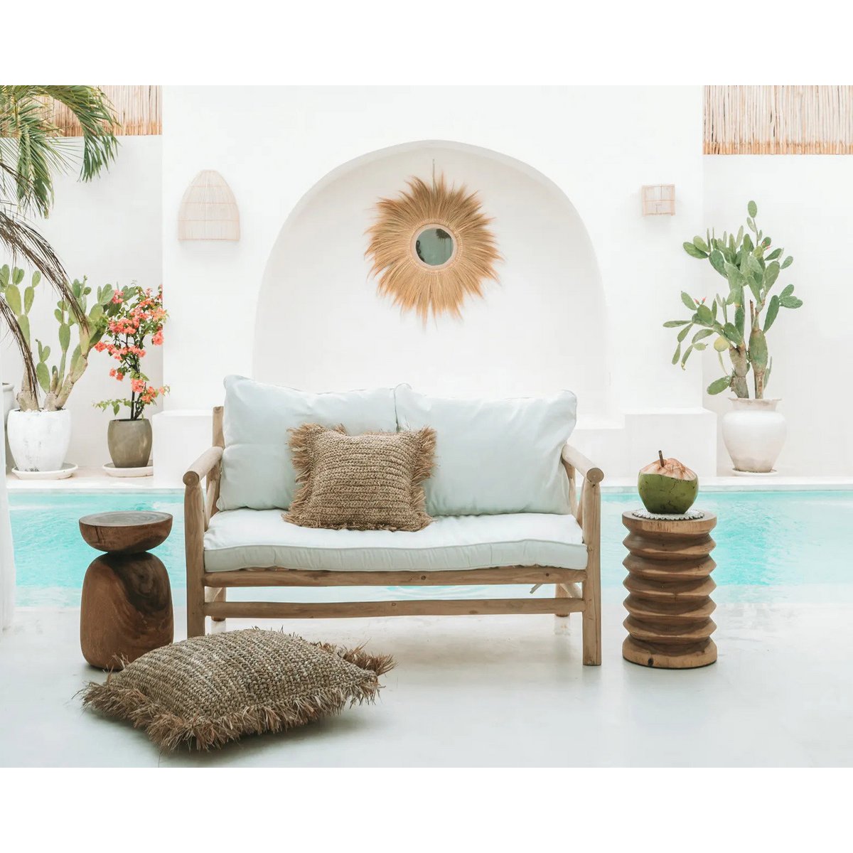 The Raffia Cushion Cover Square - Natural - 60x60
