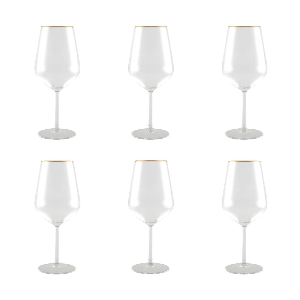 Matta gyllene vinglas - set om 6