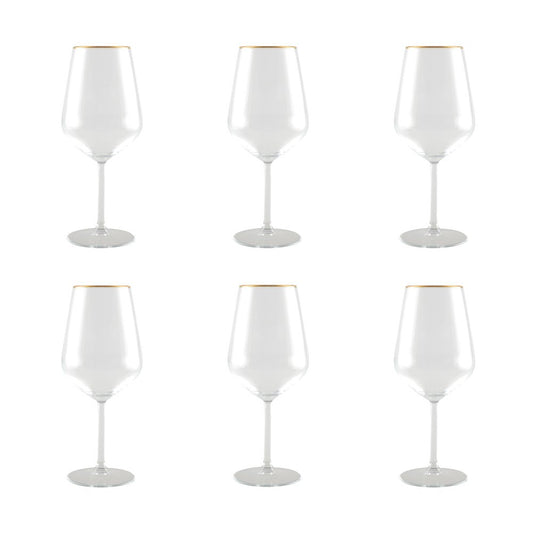 Matta gyllene vinglas - set om 6
