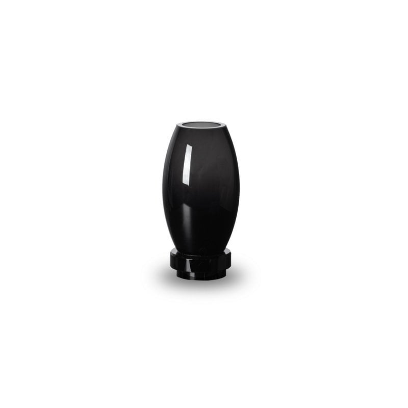Small modern vase, innovative design, back high end glass. RUD15ZW