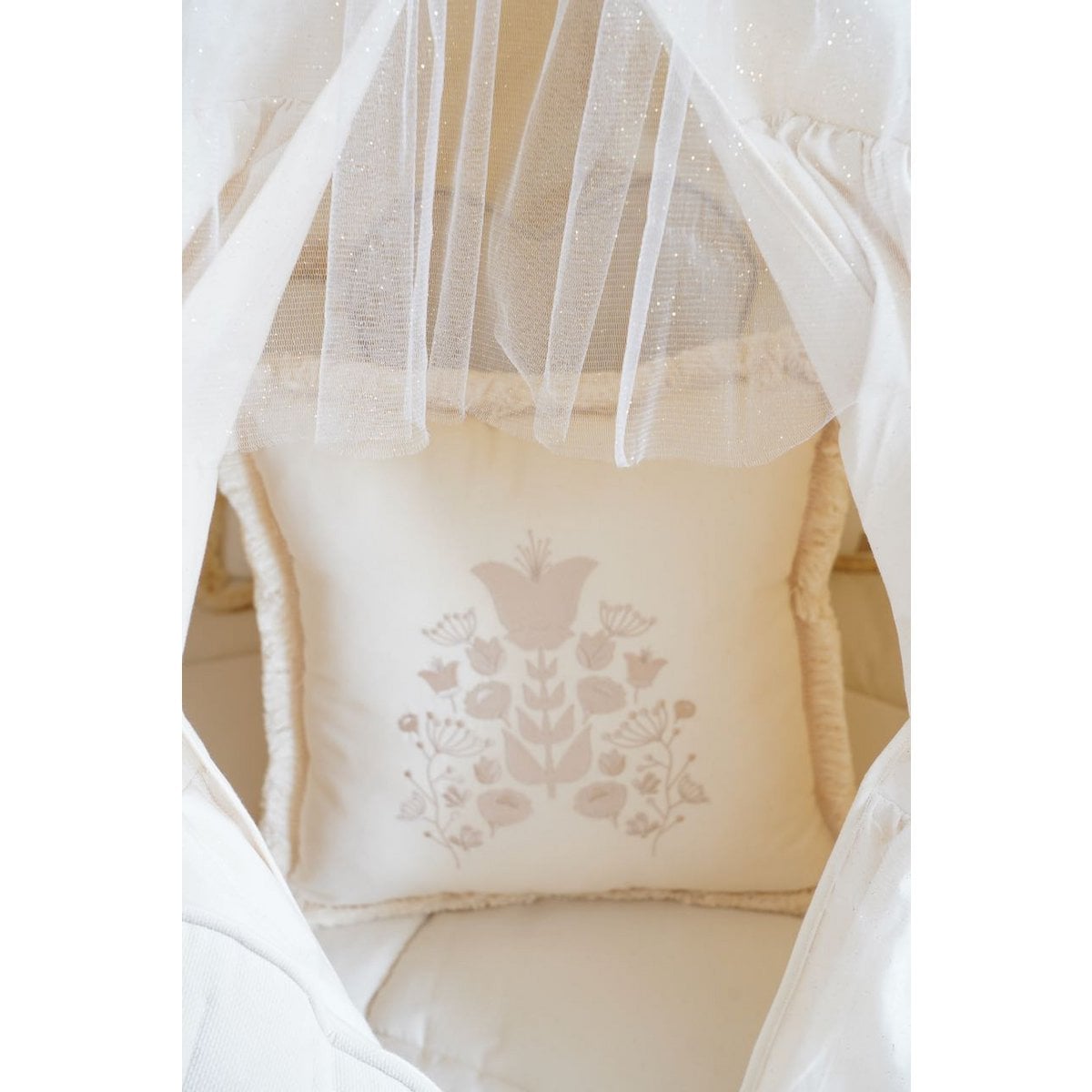 “Boho” Teepee Tent with Frills and Embroidery