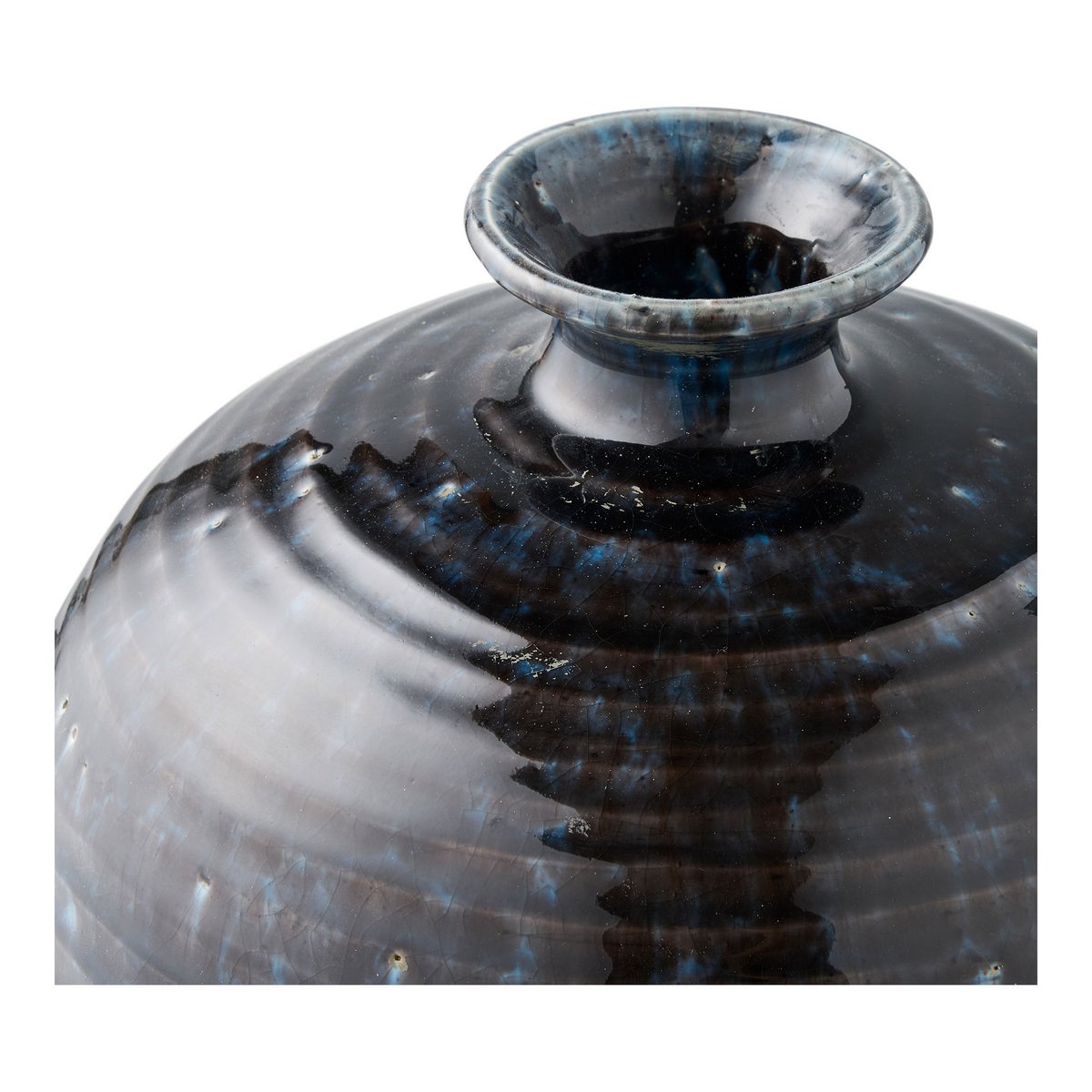 Vase, ceramic, dark blue, ø27x44,5 cm