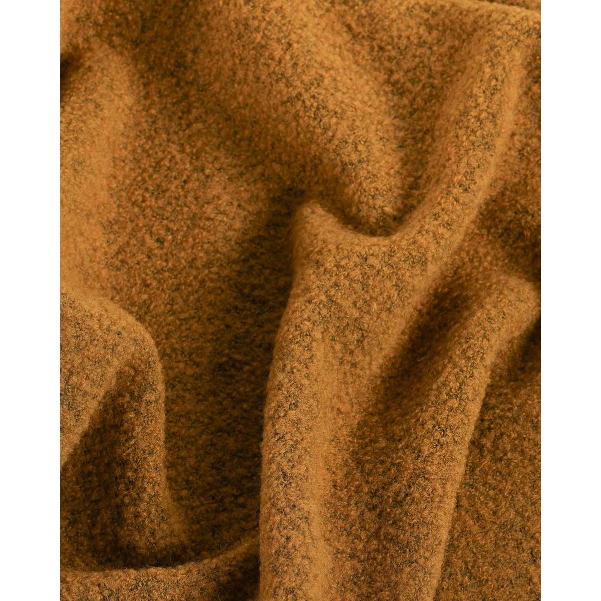 Wool bouclé throw blanket PARIS mustard yellow