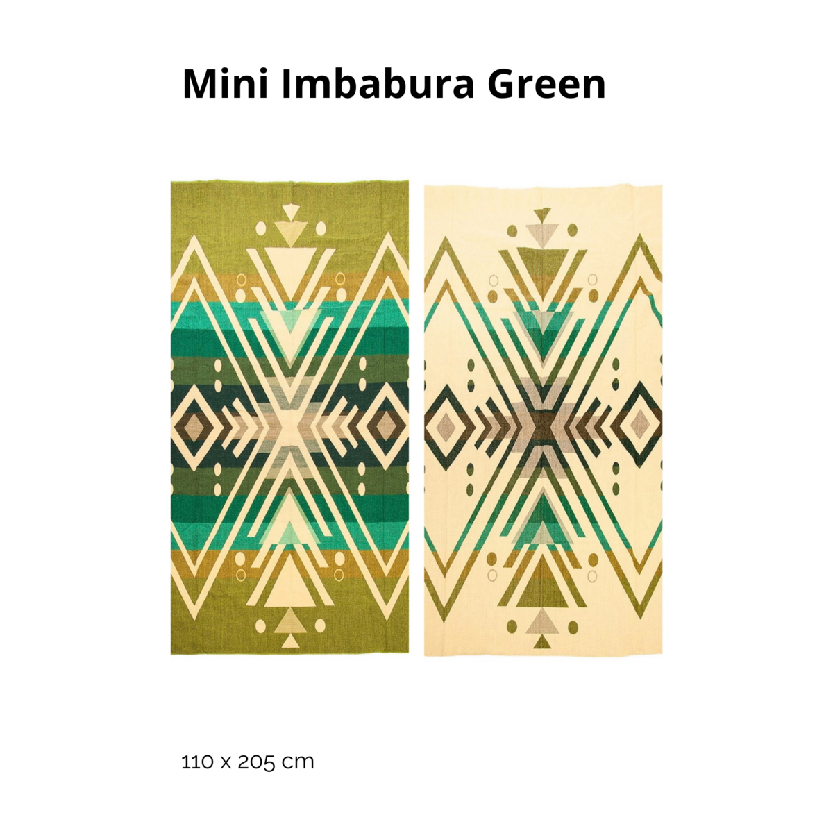 Ecuadorian alpaca mini blanket | native blanket | Mini Quilotoa Green
