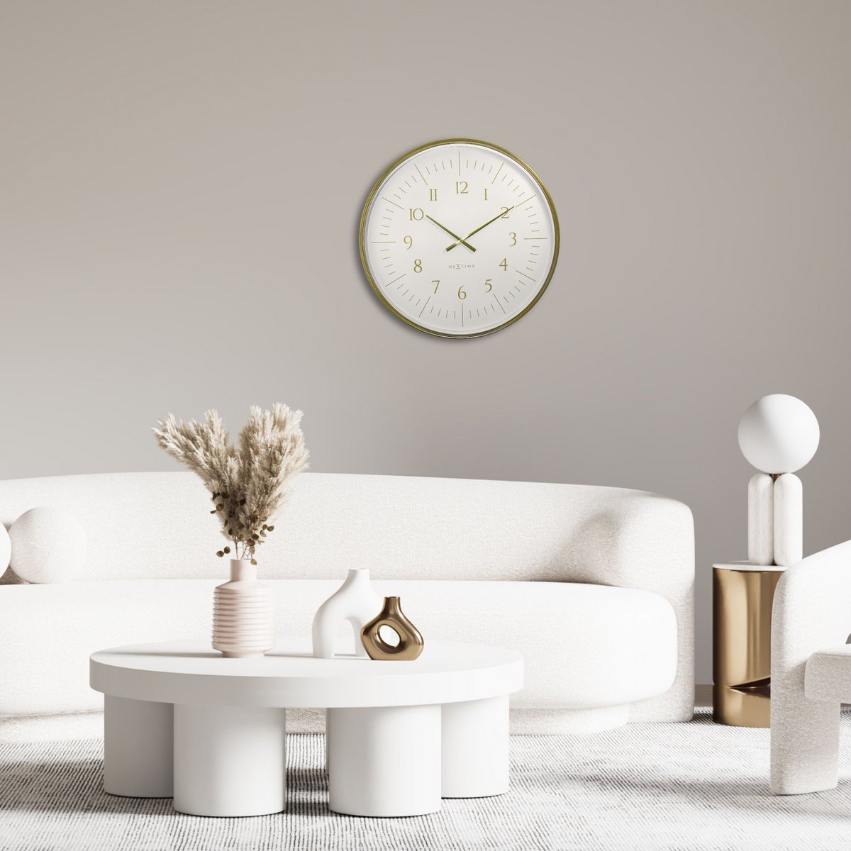 Wall clock 77cm-Black/White-Plastic-NeXtime 'Galaxy Large'