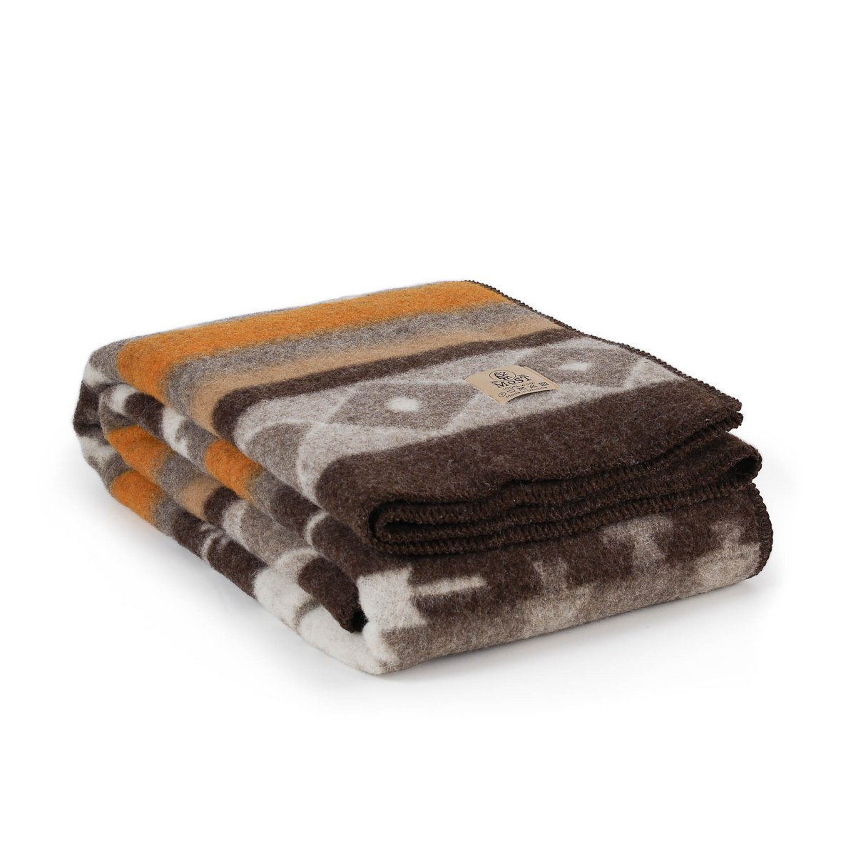 Wool bed Blanket TRIBE - single - bronze