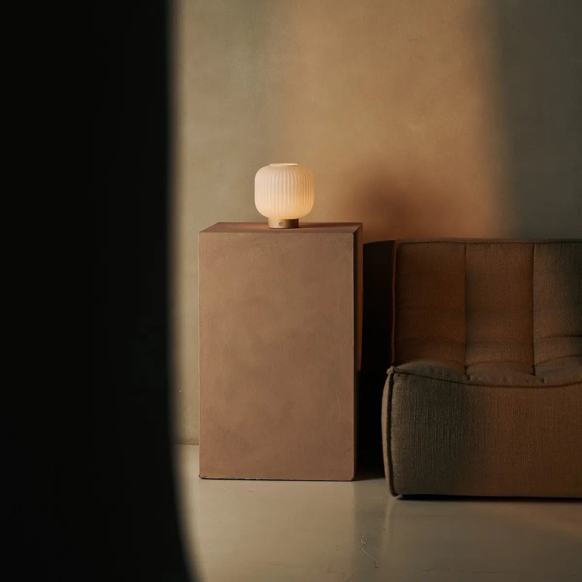 Lyla Light Brown Unique Rechargeable Lamp