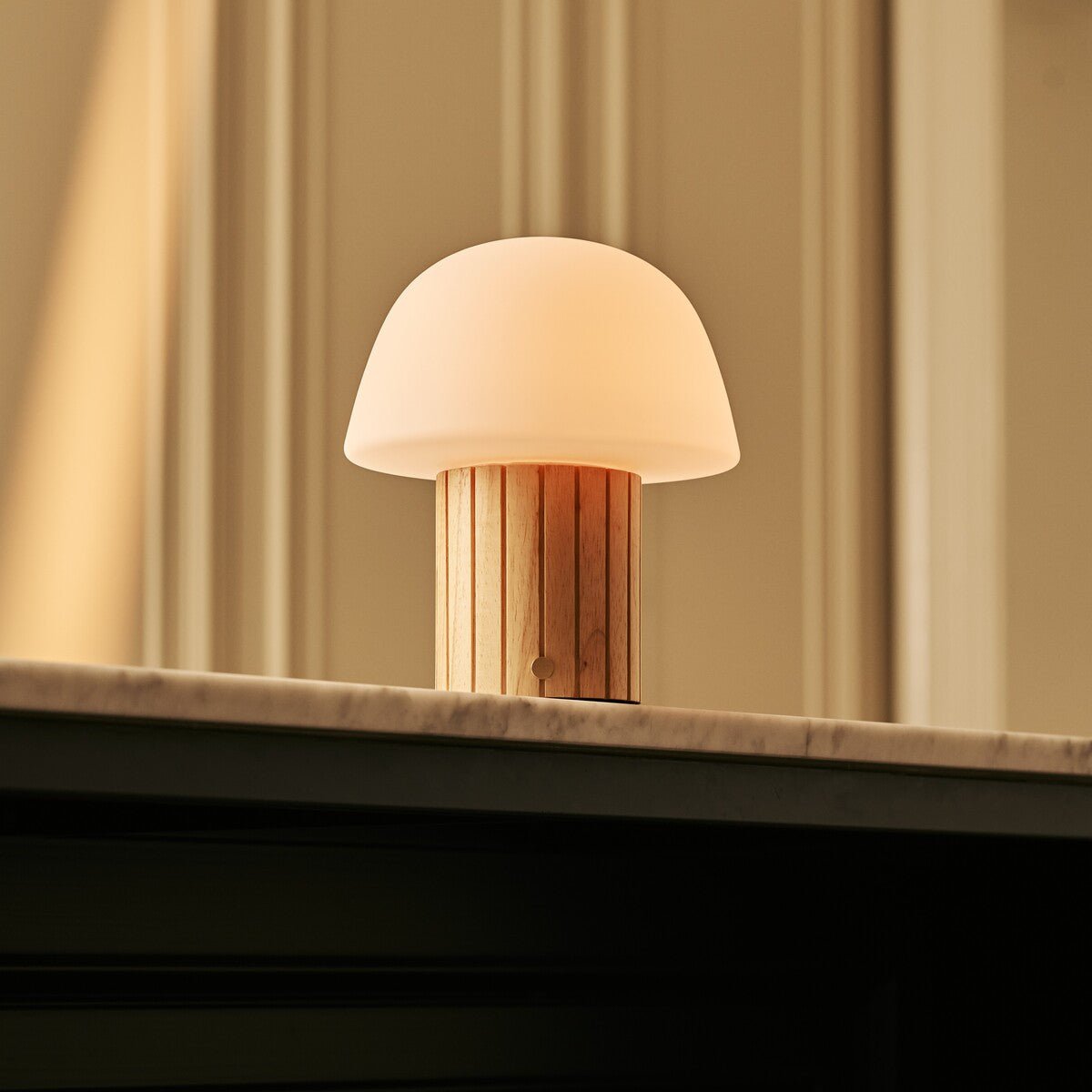 Etienne Light Brown Rechargeable Table Lamp