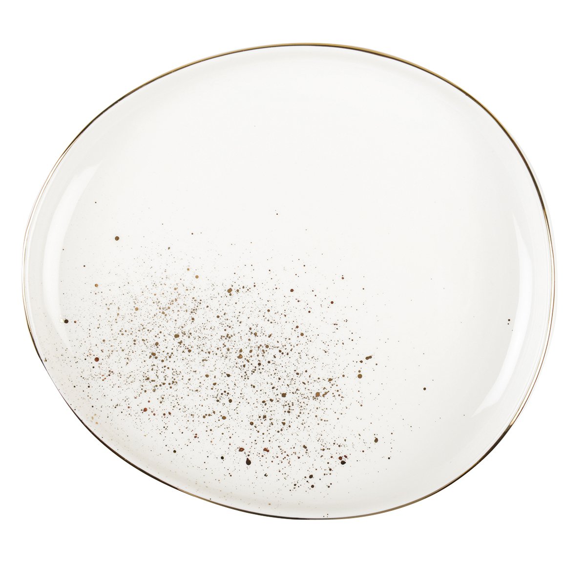 White oval dessert plate or flash or