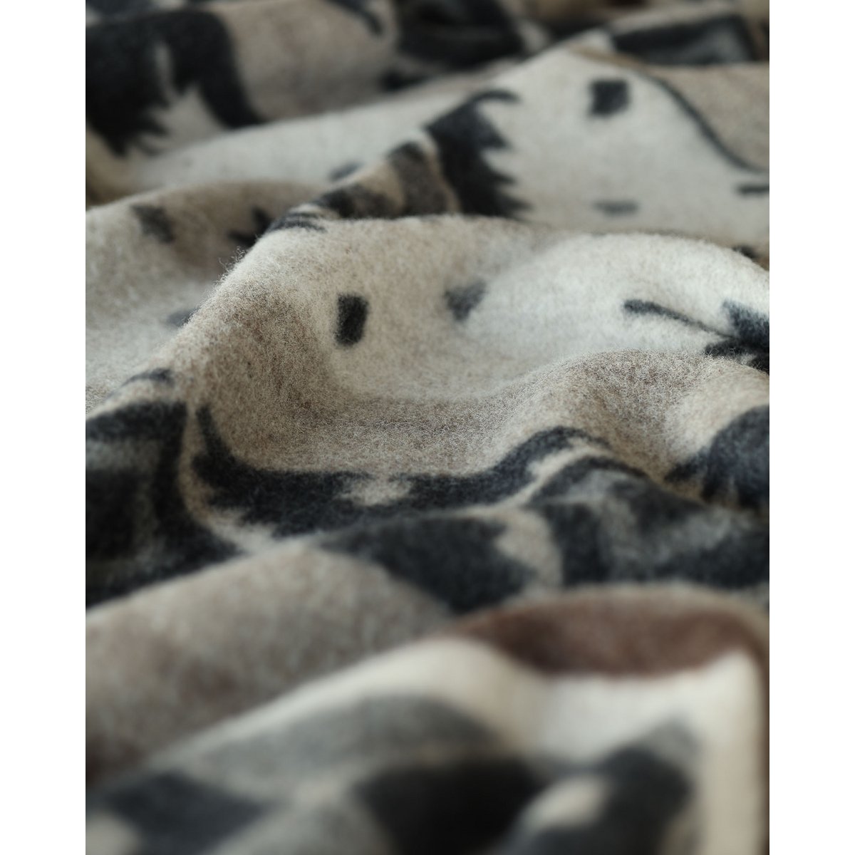 Wool bed Blanket TRIBE - single - beige