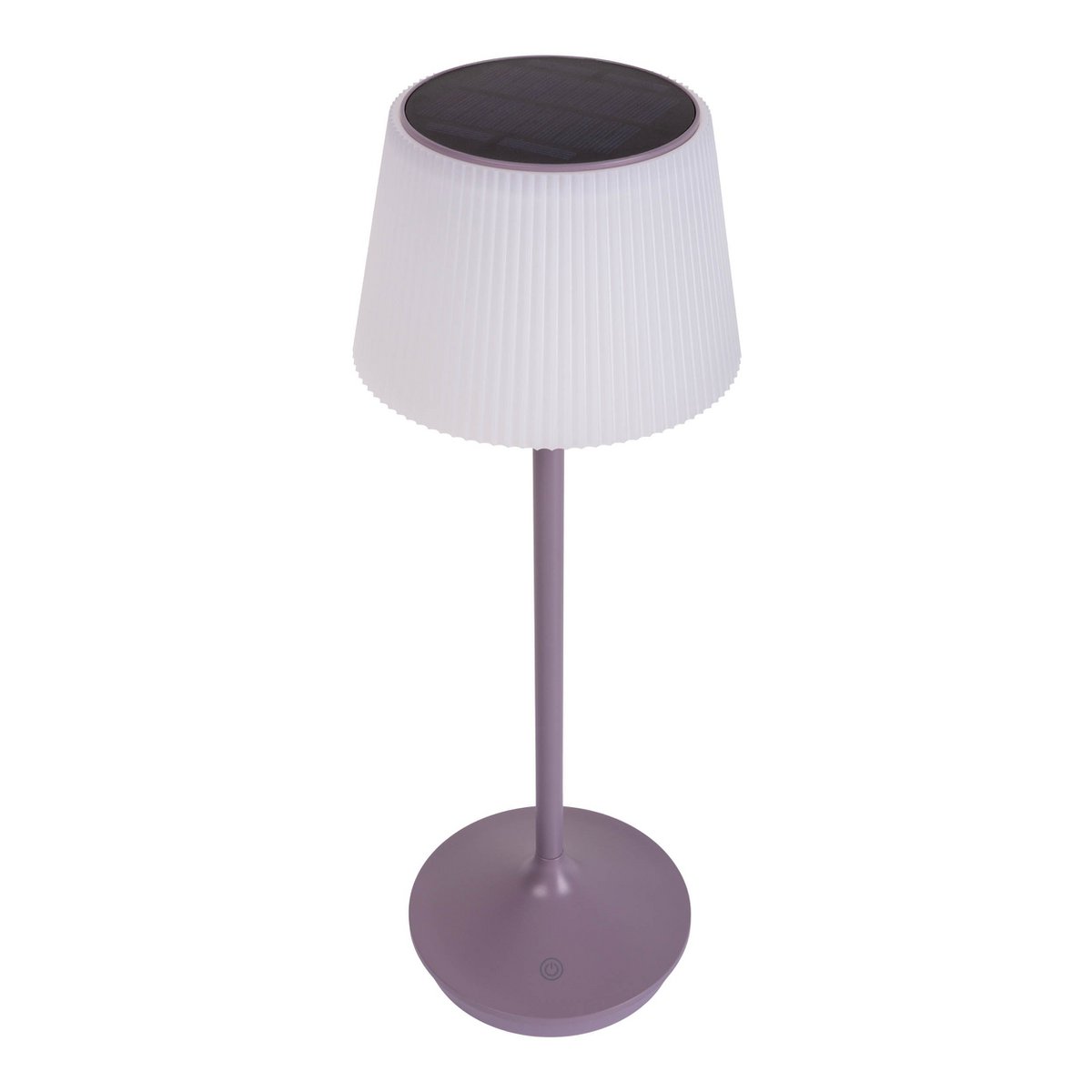 Solar battery lamp "Emmi" 38 cm high, umbrella Ø 13 cm, metal in blackberry and white plastic, for the outdoor area, dimmable CCT.