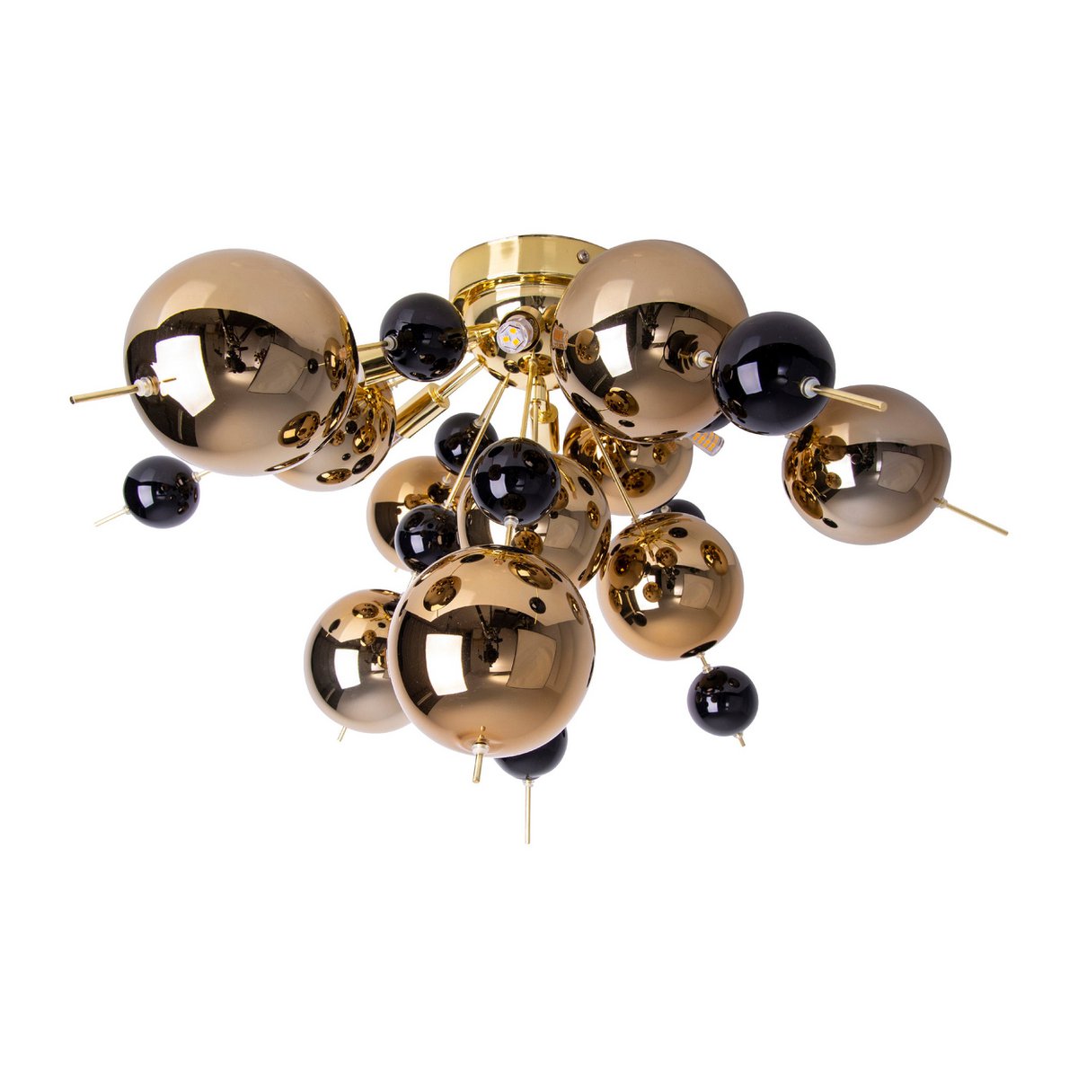 Ceiling lamp "explosion" gold made of metal and glass, G9 versions, ceiling lamp for dining room, living room, hallway or office, Ø57 cm