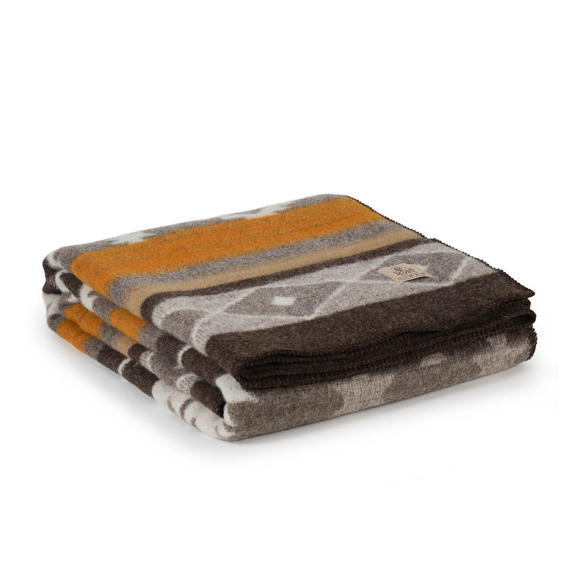 Wool bed Blanket TRIBE - double - bronze